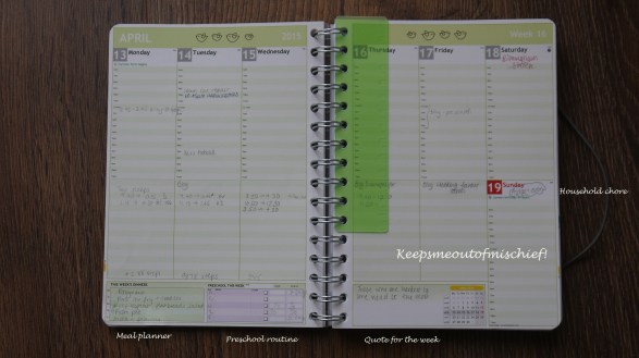 Planner weekly page