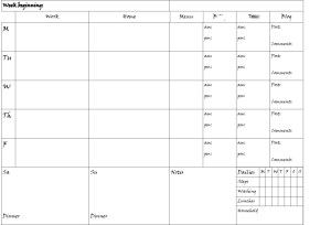 Weekly sheet home right hole punch